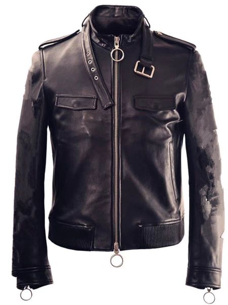 2024 Spring Automne Automne Vérite en cuir de Cuir Punk Sabreaux de l'homme Braves Slim Vestes