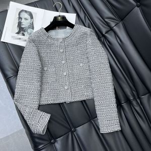 2024 Spring Automne Plaid Print Jackets Jackets Crew-Neck Single-Breasted Honed Woman's Ourwear Coats XDBJ011