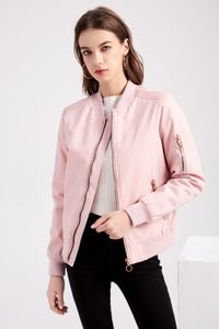 2024 primavera otoño mujer chaqueta de bombardero señoras de manga larga Casual ligero con cremallera vuelo Top BKW24011