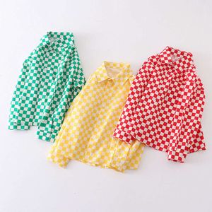 2024 Spring Boys Shirts Plaid Tops pour enfants à manches longues Blouse Blouse Toddler Outwear Summer Baby Coats Vêtements L2405