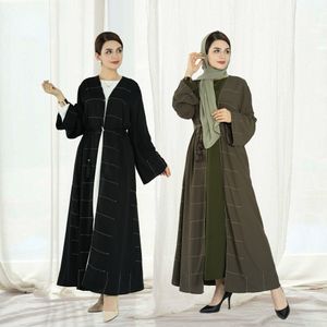 2024 Lente Etnische Kleding Moslim Vrouwen Mode Caftan Abaya Gewaad Elegante Midden-oosten Turkije Dubai Effen Kleur Vest