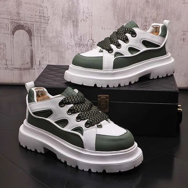 2024 printemps mode européenne blanc hommes chaussures décontractées fond épais concepteur baskets Skateboard Zapatillas Hombre