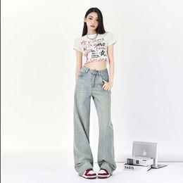 2024 Spring Fashion NOUVEAU CONTRAST brodé EDdition étroite Brack Lam Le jambe Lignet Jeans Pantalon Smamis