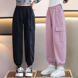 2024 Spring Girls 'Casual Korean Street Hip-Hop Style Sports Pants herfst hoogwaardige kinderkleding L2405