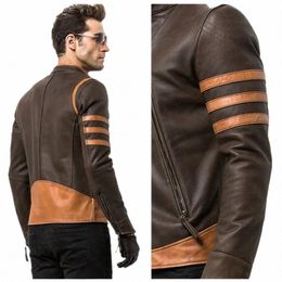 Veste Cavalier de moto pour hommes, veste de conception de jeu pour hommes, manteau d'extérieur en cuir PU, printemps 2024, 09X7 #