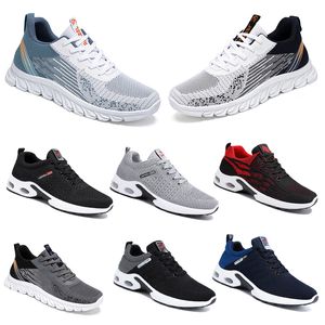 2024 Spring Men Running Flat Shoes Soft Sole Bule Gray Nieuwe modellen Fashion Color Blocking Sport Big Size 39-45 GAI