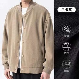 2024 Spring Men's y otoño Temporada de trabajo Nuevo Workwear de pana floja de béisbol de béisbol Chaqueta engrosada de peluche para hombres para hombres