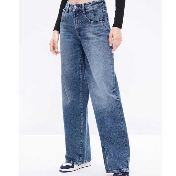 2024 Spring MS Home Flat Remplacement Jeans Womens Womens Loose Lot Lgged Dad Pants Pas de style de rue
