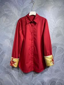 Chemise à manches longues en coton avec col Polo, nouvelle collection printemps 2024