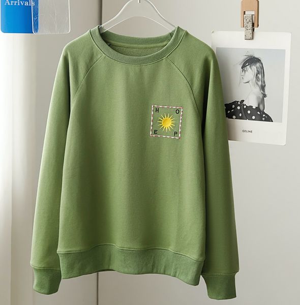 2024 Primavera Nueva Sezane Diseñador Sudadera con capucha Moda Carta clásica Sol Amor Patrón Bordado Algodón Suéter Ropa de mujer S-L