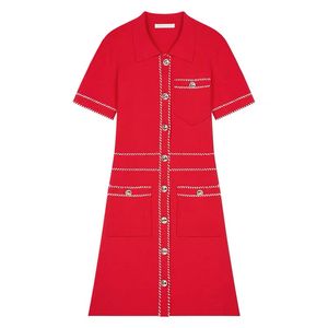 Jupe courte tricotée Slim Fit Ma Je, robe élégante pour femmes, rouge, printemps/été 2024