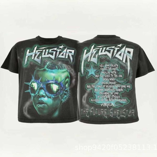 2024 printemps/été nouveau H ellstar Hellstar Future Man Wash vieux T-shirt à manches courtes unisexe