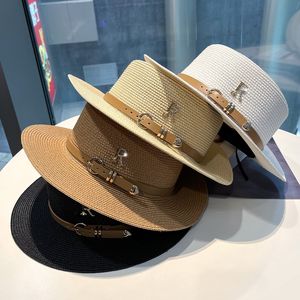 2024 printemps été nouvelles femmes parasol chapeaux femmes décontracté plage chapeau de paille femme mode plat haut casquette dames crème solaire casquettes femme chapeau de soleil Sunhats