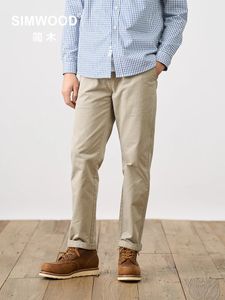 2024 printemps été pantalon droit régulier hommes 320gsm tissu lavé foncé chino grande taille pantalon 240319