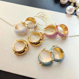 2024 Spring été Simple Classic Circle Circle Designer Boucles d'oreilles pour femmes 18 km rétro Vintage CEL Brand Luxur