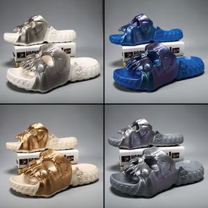 2024 Lente Zomer Slipper Licht Gewicht Platte Antislip Schoenen Schedel Ontwerp Enkele Band Schedel Vorm Slippers Slides voor mannen