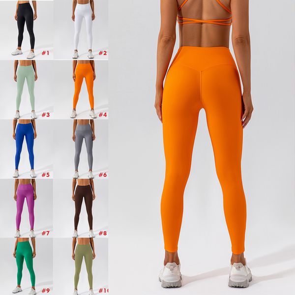 2024 Printemps Femmes Pantalon actif Fitness Plus Taille Sous-vêtements de sport Yoga Stretch Designer Leggings Taille haute Pantalon de course Gym Orange Legging serré