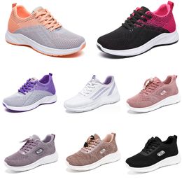 Chaussures plates de randonnée et de course pour femmes, durables, noires, blanches, roses, confortables, grande taille 36-41, printemps 2024