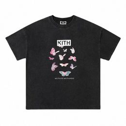 2024 SS Kith T-shirts créateurs pour hommes T-shirt Donut Butterfly Lettre de mode imprimée T-shirts graphiques Tee Men Femmes Unisexe Streetwear 100% coton