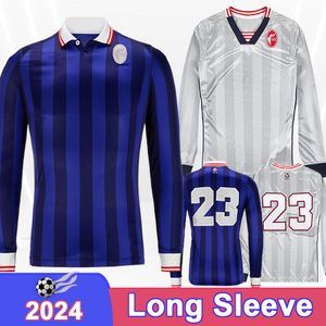2024 SSC Bari Mens Soccer Jerseys Di Césaremaiello Scavone Botta W.Cheddira White Blue Special Edition Long Manchet Football Shirt