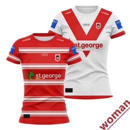 2024 St George Illawarra Dragons Home Away Rugby Jersey - Numéro de nom personnalisé de taille féminine S-3XL