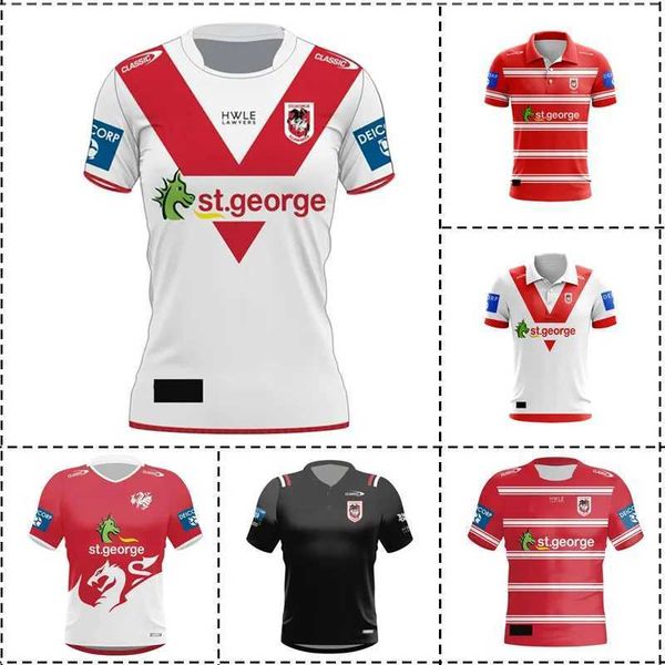 2024 St George Illawarra Dragons Polo camisa en casa Avista de entrenamiento Rugby Jersey Shorts - Número de nombre de impresión S -5XL Tamaño S -5XL