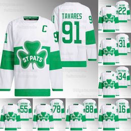 2024 St. Patricks Jersey alternatif Leafs Auston Matthews Calle Jarnkrok John Tavares William Nylander Michael Bunting Nicholas Robertson 2023 All Star Jersey