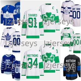 2024 St. Pats Auston Matthews John Tavares Maillot de hockey vert Joe Thornton Mitch Marner Morgan Rielly St. Pats Patricks Day Jersey personnalisé hommes femmes enfants