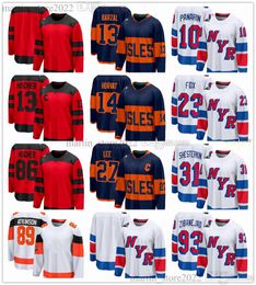 Stadium Series-hockeyshirt 2024 Mika Zibanejad Adam Fox Artemi Panarin Igor Shesterkin Mathew Barzal Anders Lee Bo Horvat Jack Hughes Nico Hischier Cam Atkinson