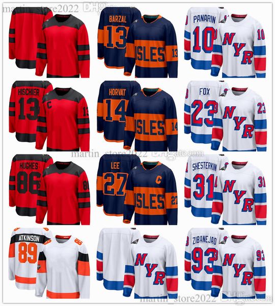 Maillots de hockey de la série Stadium 2024 Mika Zibanejad Adam Fox Artemi Panarin Igor Shesterkin Mathew Barzal Anders Lee Bo Horvat Jack Hughes Nico Hischier Cam Atkinson