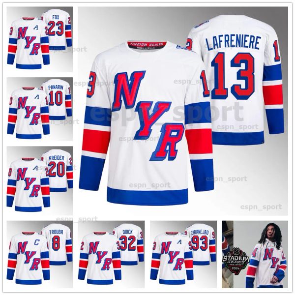 Maillot série stade 2024 Adam Fox Artemi Panarin K'Andre Miller Chris Kreider Mika Zibanejad Igor Shesterkin Blake Wheeler Kaapo Kakko Vincent Trocheck