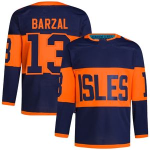 Série Stadium 2024 Mathew Barzal 13 Sorokin 30 Maillots de hockey de New York Navy S-XXXL Maillot cousu pour hommes