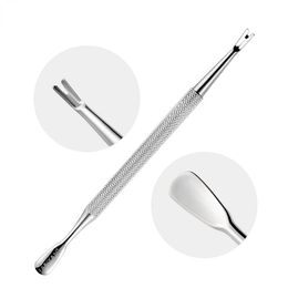 2024 roestvrijstalen cuticle duwer remover lepel trimmer metalen dubbelzijdige vinger dode huid duw nagel kunst manicure pedicure gereedschap 1.