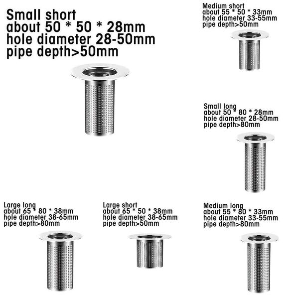2024 Filtre de drain de sol en acier inoxydable Cuisine de la cuisine de salle de bain Évier de salle de bain Anti-contrecartre Baigneur Baignoire Clat Catcher Douche Filtre de fuite Filtre