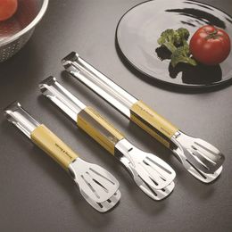 2024 Tongs alimentaires en acier inoxydable Ustensiles Buffet Outil de cuisson anti-chaleur Pince de pâte à pain pour lesserts Salades barbecue