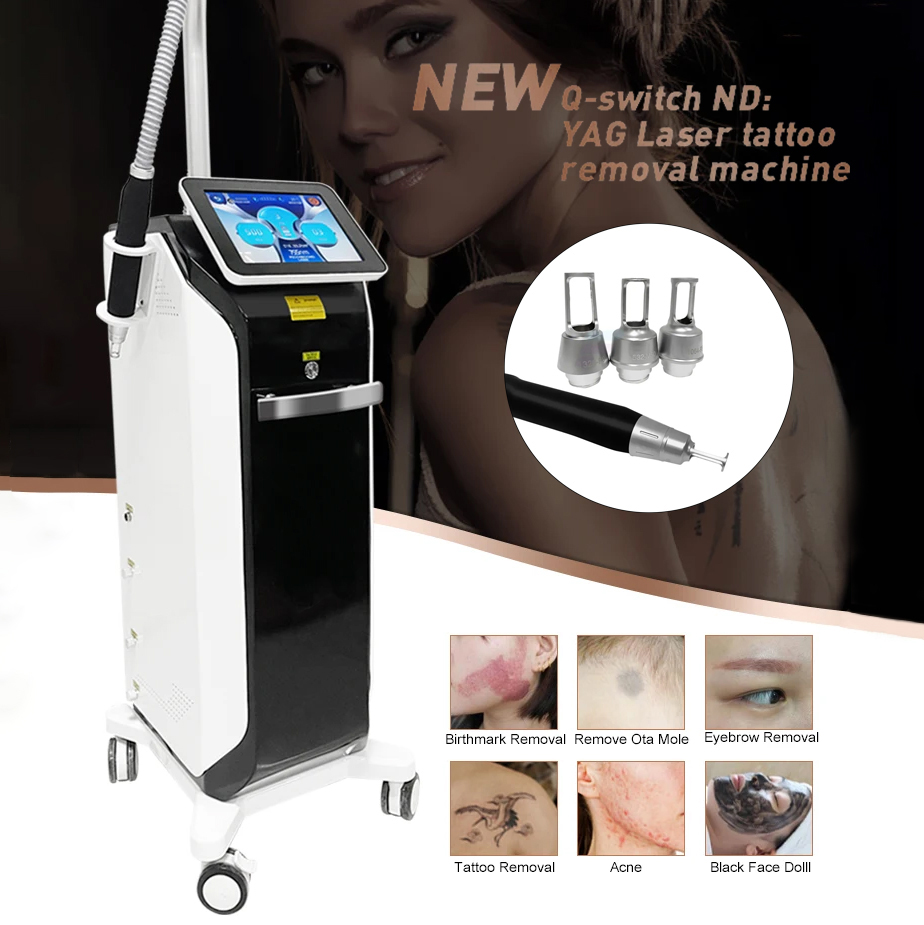 2024 Standing Picosecond Laser Machine for Pigment Remove Tattoo Eyebrows Washing Skin Rejuvenation Carbon Peeling Nd Yag Pico Device