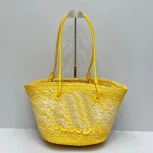 2024 bolsas tejidas de paja nuevas bolsas de diseñador de moda de verano bolsas de gran capacidad bolsas tejidas de fibra vegetal cestas de verduras lindas y prácticas Bolsa de momia, bolsa de cubo, bolsa de playa