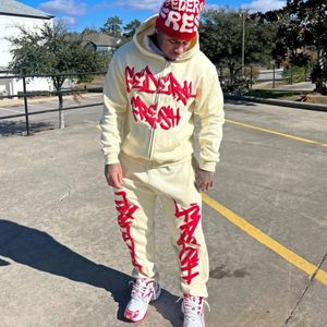 2024 Street hiphop schuimpak Zipper hoodie voor tieners mannen en vrouwen casual losse buitensporten y2k kleding popkleding 240517