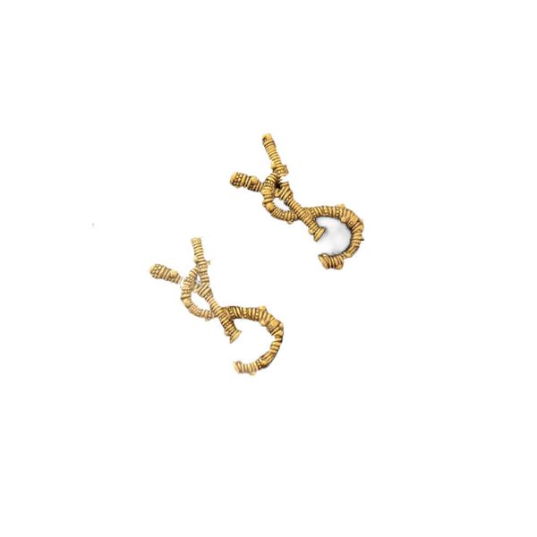 2024 Pendientes de diseño de perno prisionero Pendientes de amor para mujer Marca Letras simples Y Oro 925 Anillo de diamante de plata Pendientes de dama Joyería Pendientes de oreja Madre Maestra Día