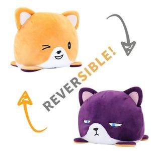 Animaux en peluche de dessin animé, joli chat Gato réversible de 15cm, cadeau pour enfants et garçons, vente en gros, 2024