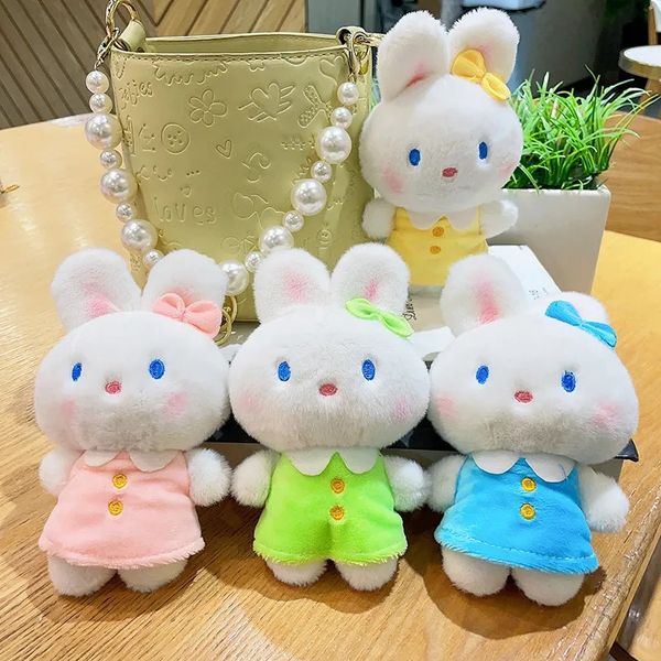 Porte-clés en peluche personnalisé, pendentif, jouets animaux, Mini jouet mignon, oreille courte, en fourrure de lapin, 2024