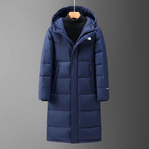 2024 Style célèbre designer hommes allonger hommes vers le bas co-branding veste nord hiver manteau à capuche vestes en plein air hommes vêtements coupe-vent S-2XL bleu