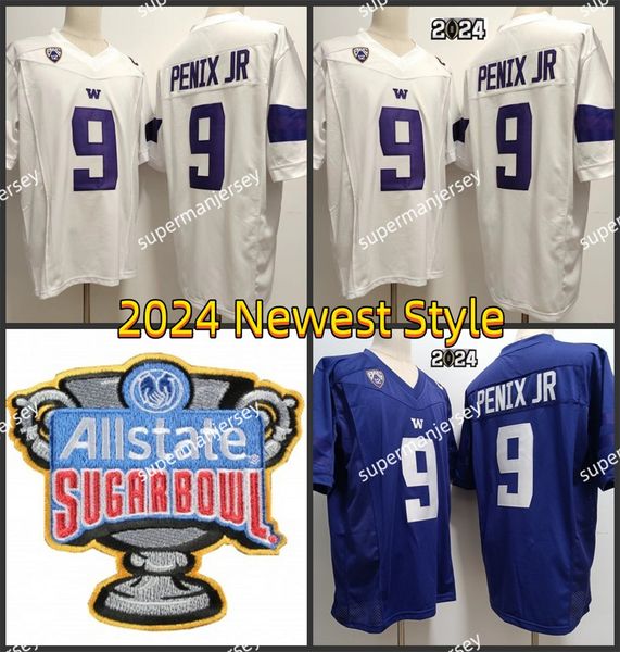 2024 Sugar Washington Huskies Football Jersey 9 Michael Penix Jr. 2024 El más nuevo estilo NCAA AAA