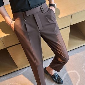 2024 Pantalon de costume de fibre de bambou d'été pour hommes Pantalons formels décontractés de la mode Slim Fit Slim Fit
