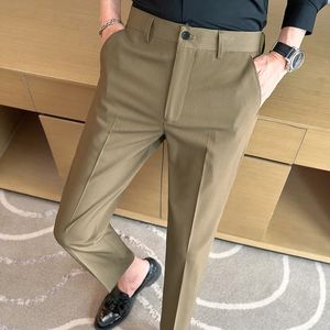 2024 Pantalons de robe d'affaires d'été Men Ice Silk Breatchable Longle Longueur Bureau Pantalon Social Pantal