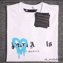 2024 Designer d'été T-shirts masculins pour hommes Palms t shir angels lettre imprimée polyvalente décontractée à la mode