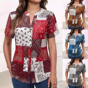 2024 Robes d'été pour femmes Nouvelles femmes Cardigan Style ethnique Tshirt à manches courtes Imprimé Shirts Femme pour femmes Designer Long Manches ZB1H