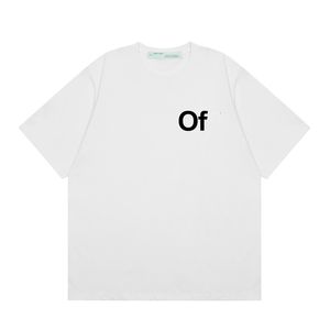 T-Shirt à manches courtes et col rond pour homme et femme, ample, avec lettres graphiques géométriques imprimées, été 2024, OFF1010
