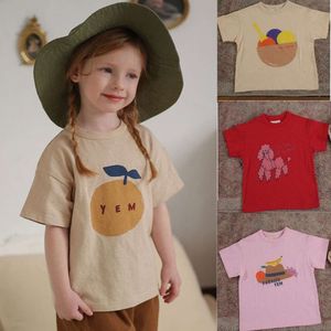 2024 Zomermeisjes T-shirts Tops met korte mouwen voor kinderen Cartoon Kinderen Shirts Katoen Baby T-stukken Peuter Outfits Kleding 1-8 jaar L2405
