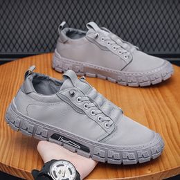 2024 Summer Lazy Canvas Chaussures gris glace Silk Souhable Casual Shoes Sports Board Shoes Gai